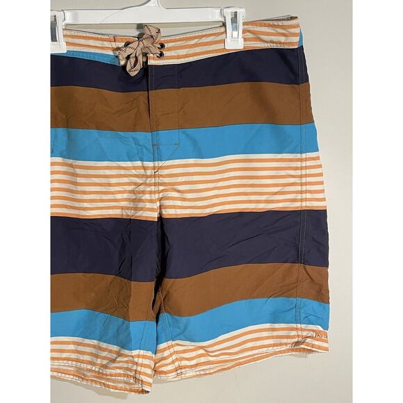PATAGONIA Men's Size 36 Board Swim Shorts Striped Drawstring Pockets - Picture 3 of 11
